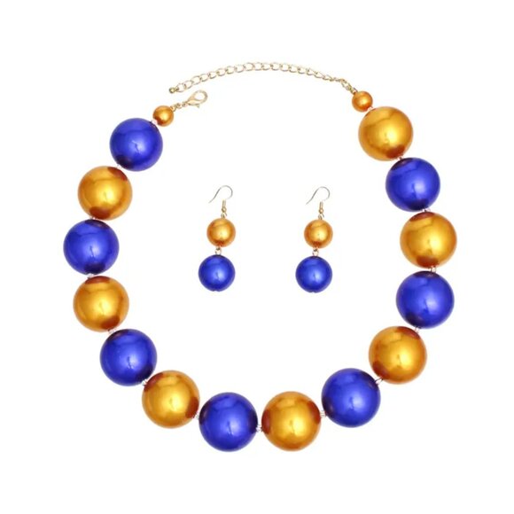 Blue & Gold SGRHO Jumbo Pearl Set - Picture 2 of 2